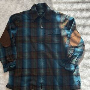 Ralph Lauren Blue and Brown Plaid Shirt Jacket